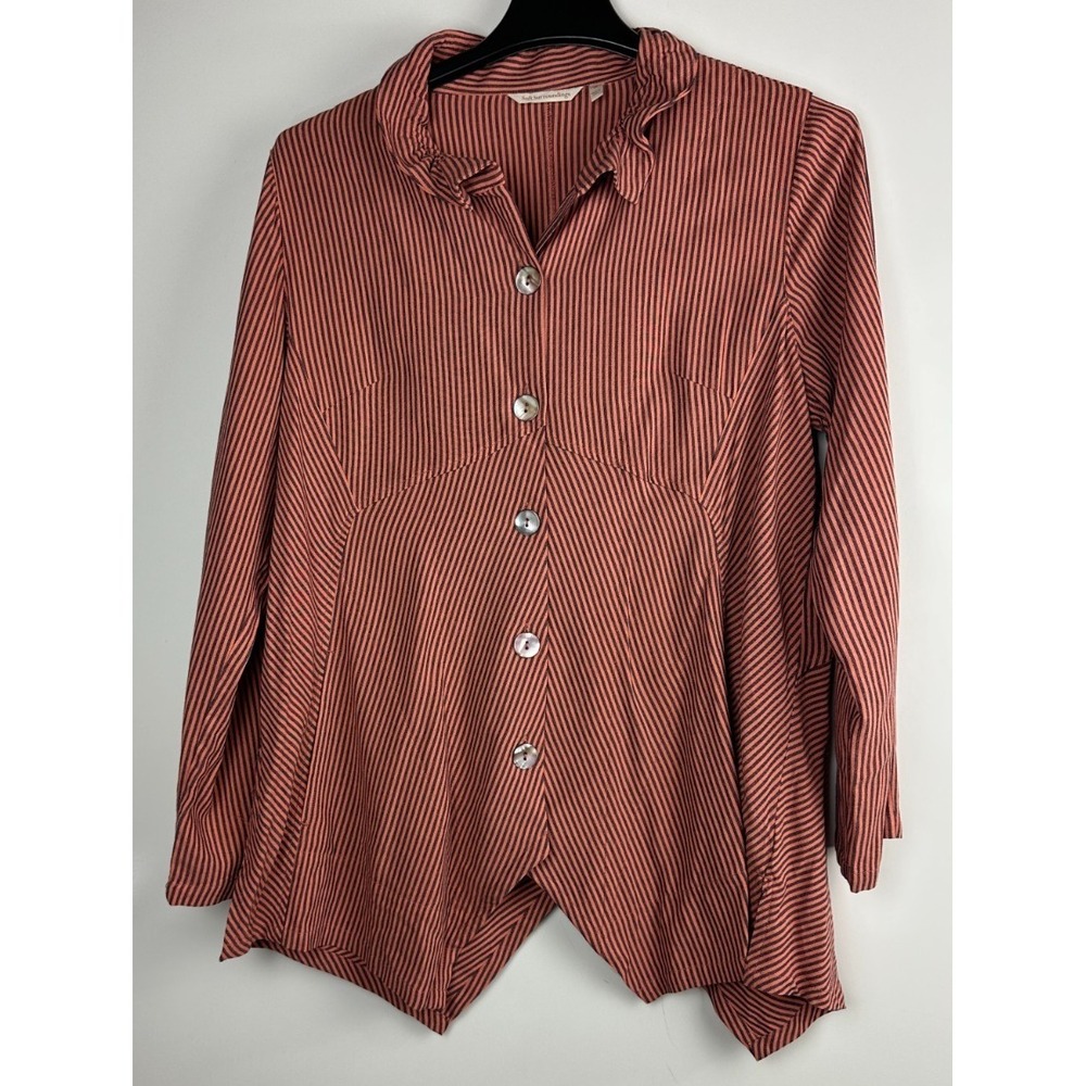 Soft Surroundings Sasha Orange Stripe Button Up Tunic Top Plus Size 1X Lagonlook - Picture 12 of 12